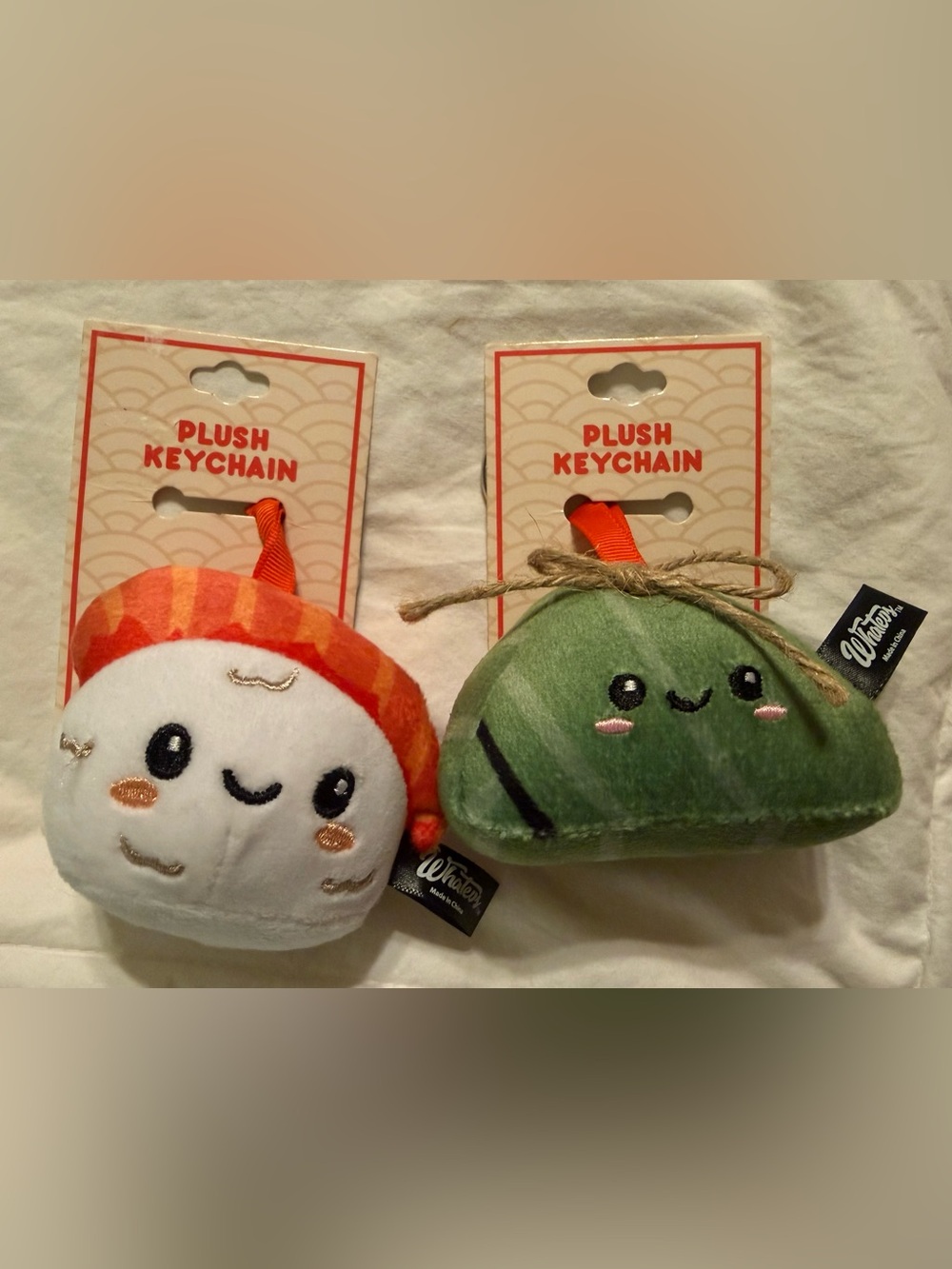 Kawaii Sushi & Dumpling Plush Keychain Soft Plush Bag Charm NWT Foodie Gift